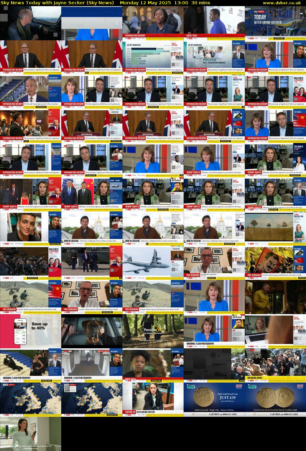 Sky News Today with Jayne Secker (Sky News) Monday 12 May 2025 13:00 - 13:30