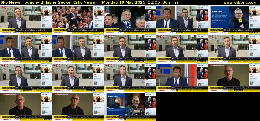 Sky News Today with Jayne Secker (Sky News) Monday 19 May 2025 12:00 - 12:30