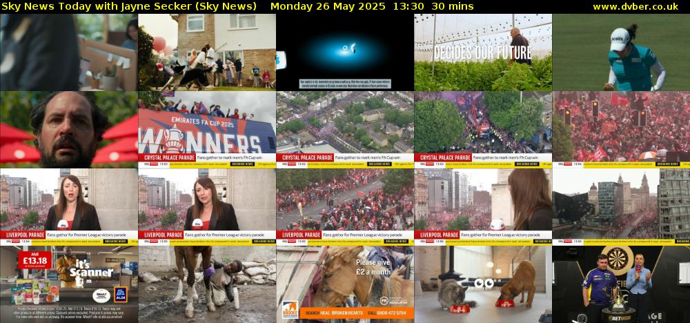 Sky News Today with Jayne Secker (Sky News) Monday 26 May 2025 13:30 - 14:00