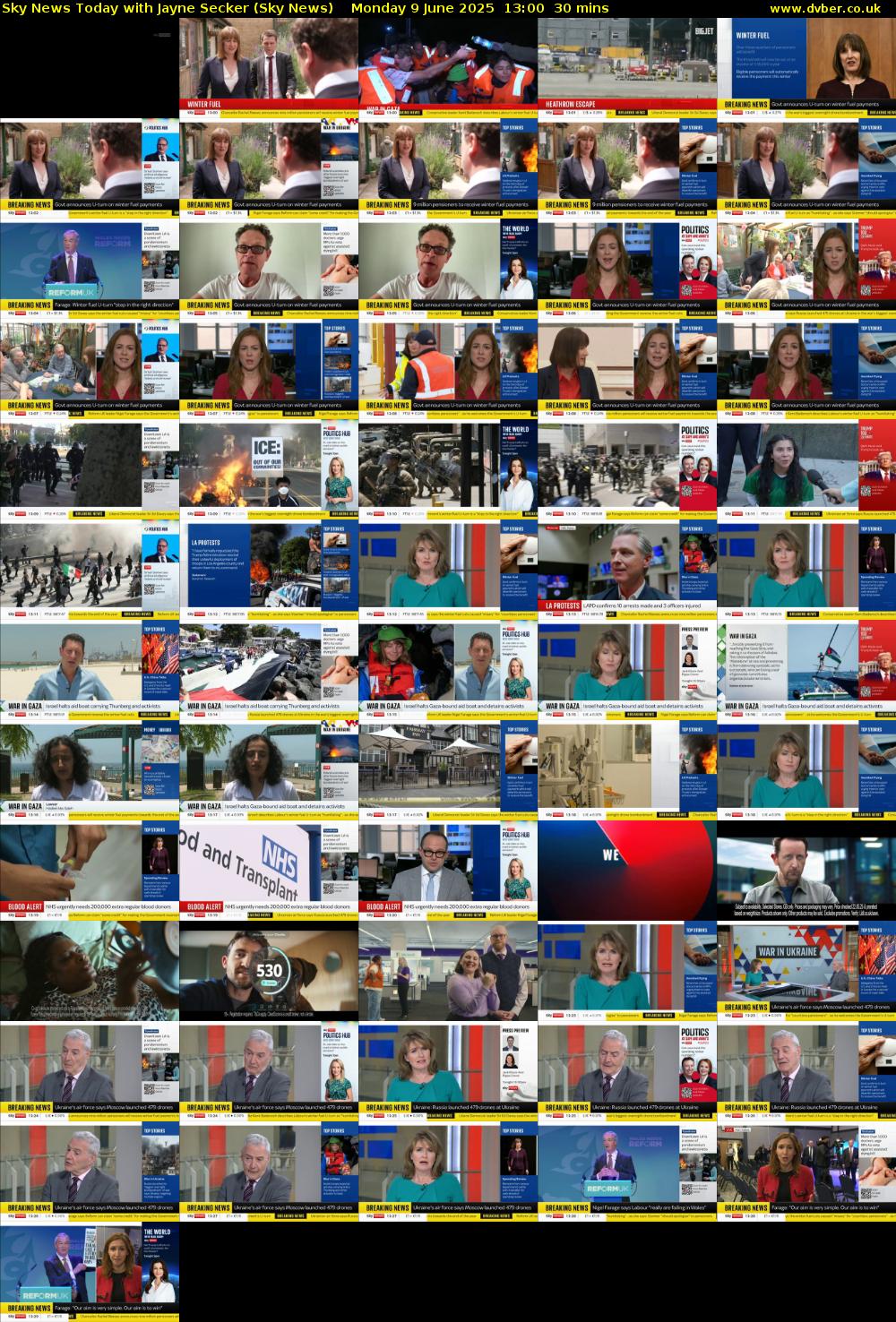 Sky News Today with Jayne Secker (Sky News) Monday 9 June 2025 13:00 - 13:30