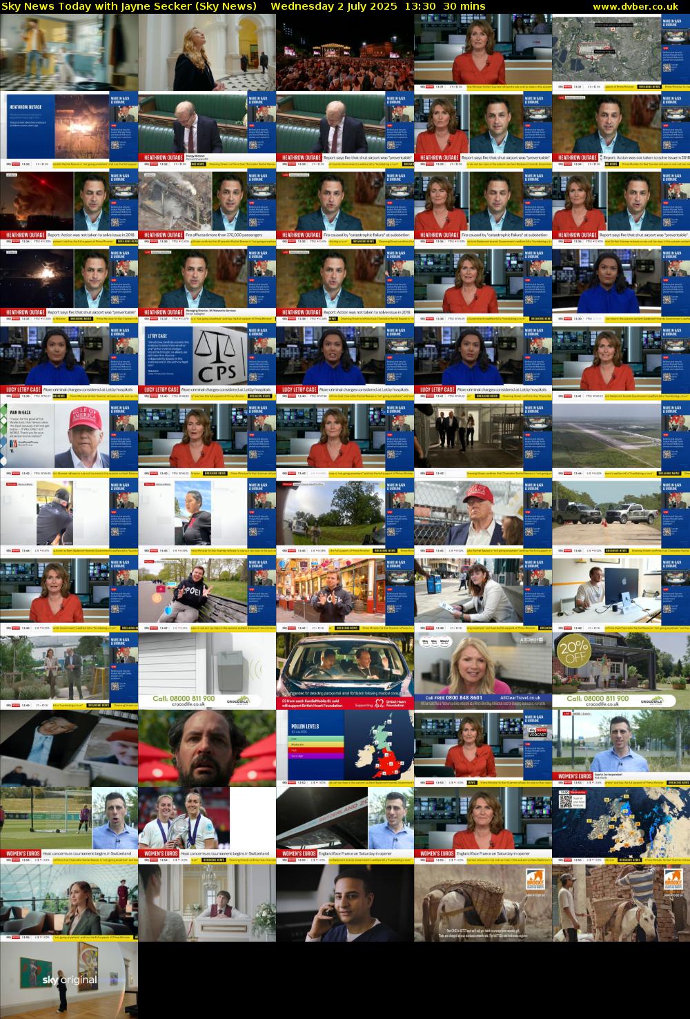 Sky News Today with Jayne Secker (Sky News) Wednesday 2 July 2025 13:30 - 14:00