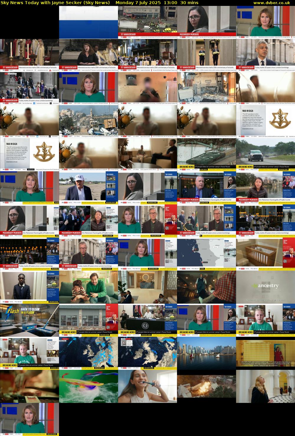 Sky News Today with Jayne Secker (Sky News) Monday 7 July 2025 13:00 - 13:30