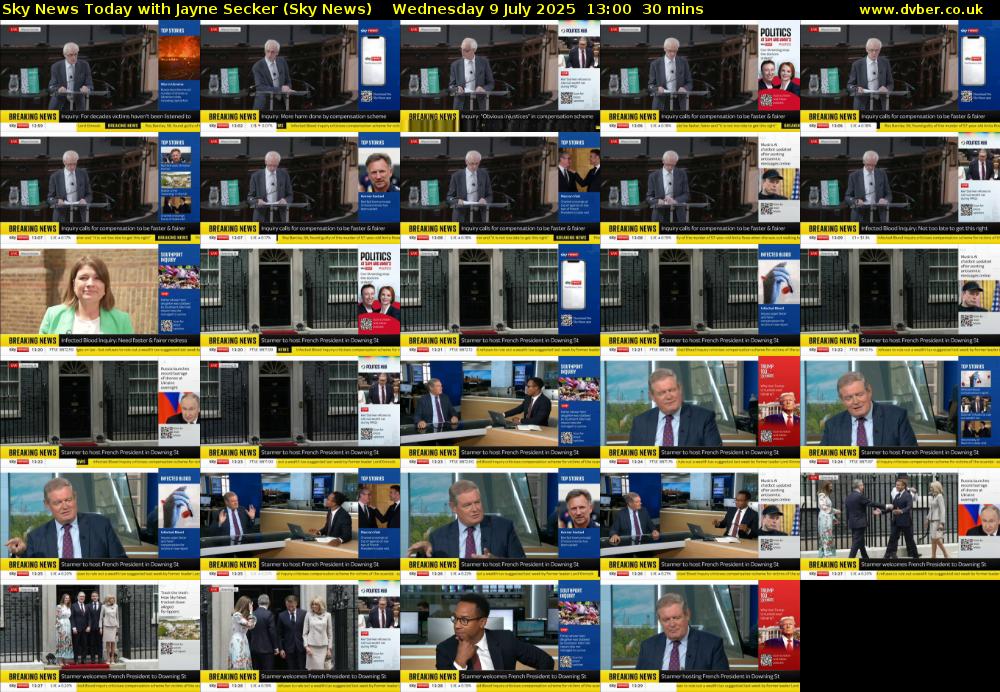 Sky News Today with Jayne Secker (Sky News) Wednesday 9 July 2025 13:00 - 13:30
