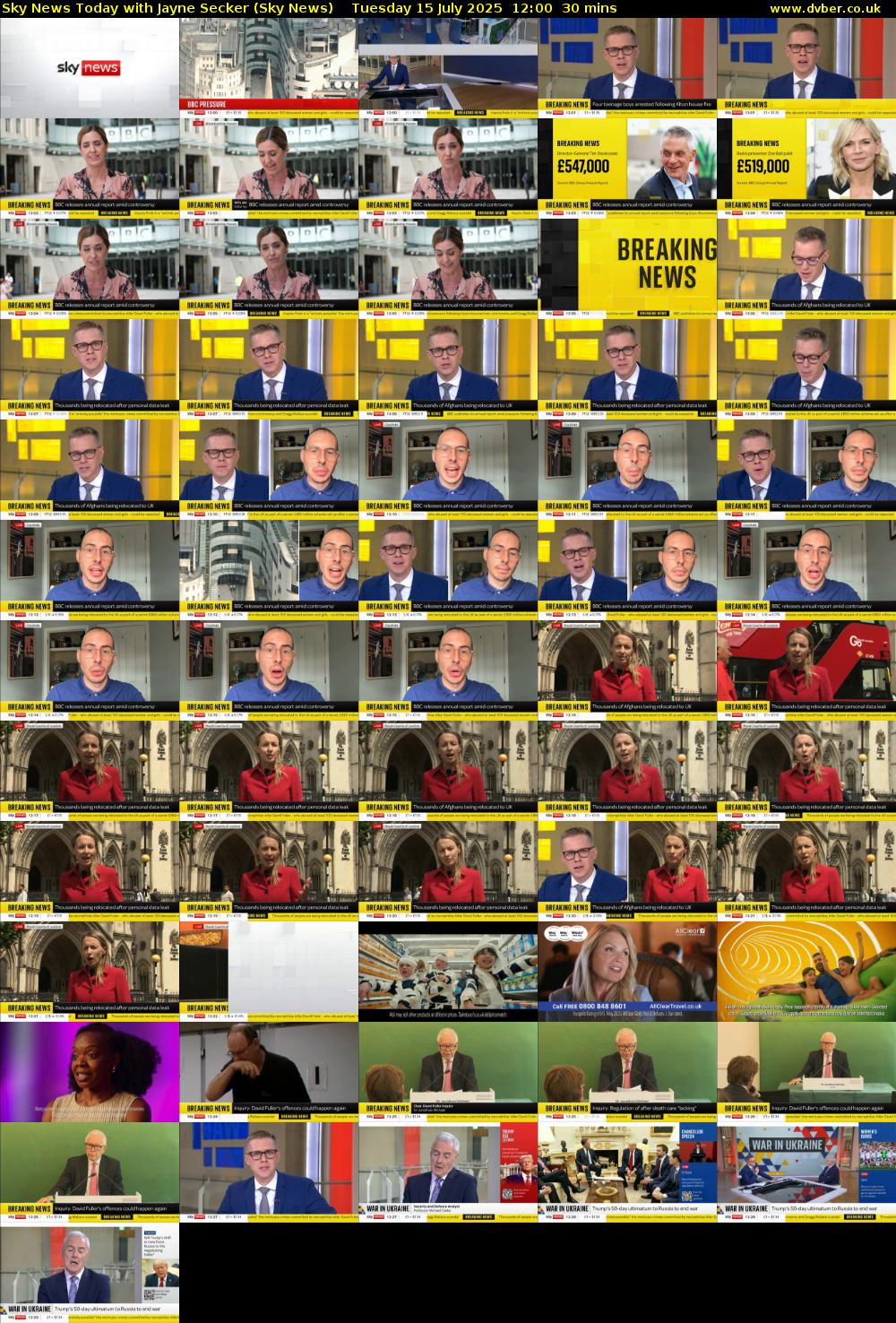 Sky News Today with Jayne Secker (Sky News) Tuesday 15 July 2025 12:00 - 12:30