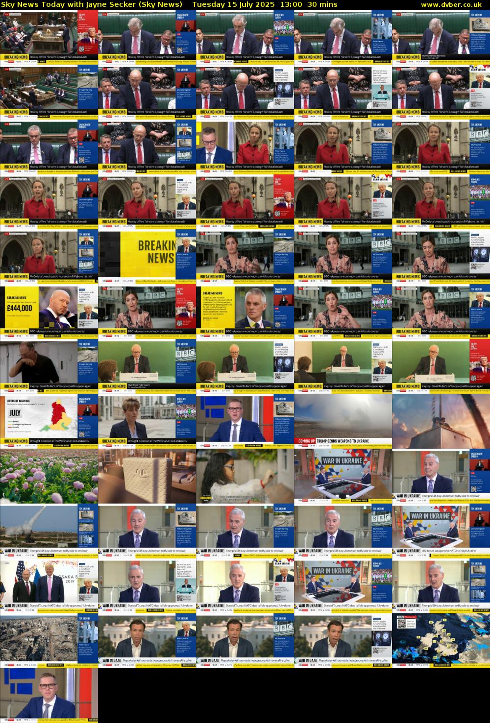 Sky News Today with Jayne Secker (Sky News) Tuesday 15 July 2025 13:00 - 13:30