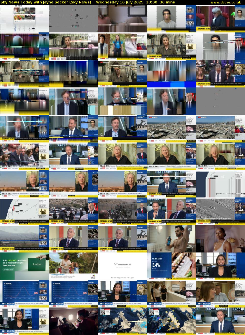 Sky News Today with Jayne Secker (Sky News) Wednesday 16 July 2025 13:00 - 13:30