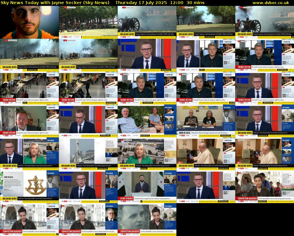 Sky News Today with Jayne Secker (Sky News) Thursday 17 July 2025 12:00 - 12:30