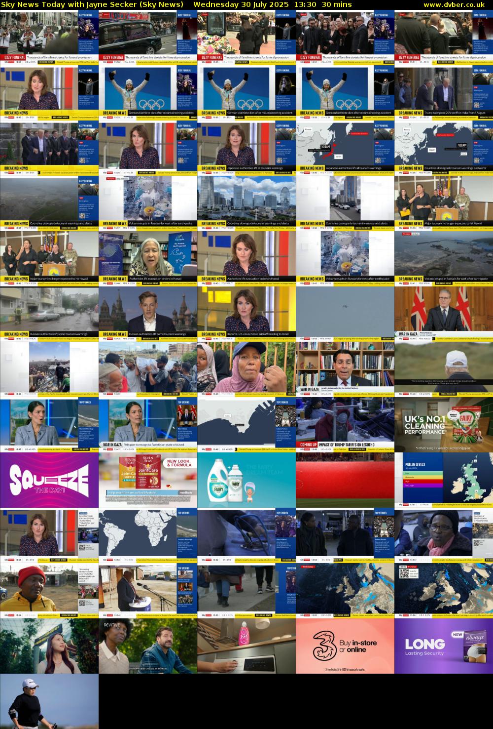 Sky News Today with Jayne Secker (Sky News) Wednesday 30 July 2025 13:30 - 14:00