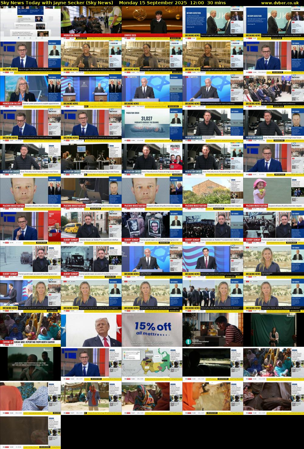 Sky News Today with Jayne Secker (Sky News) Monday 15 September 2025 12:00 - 12:30