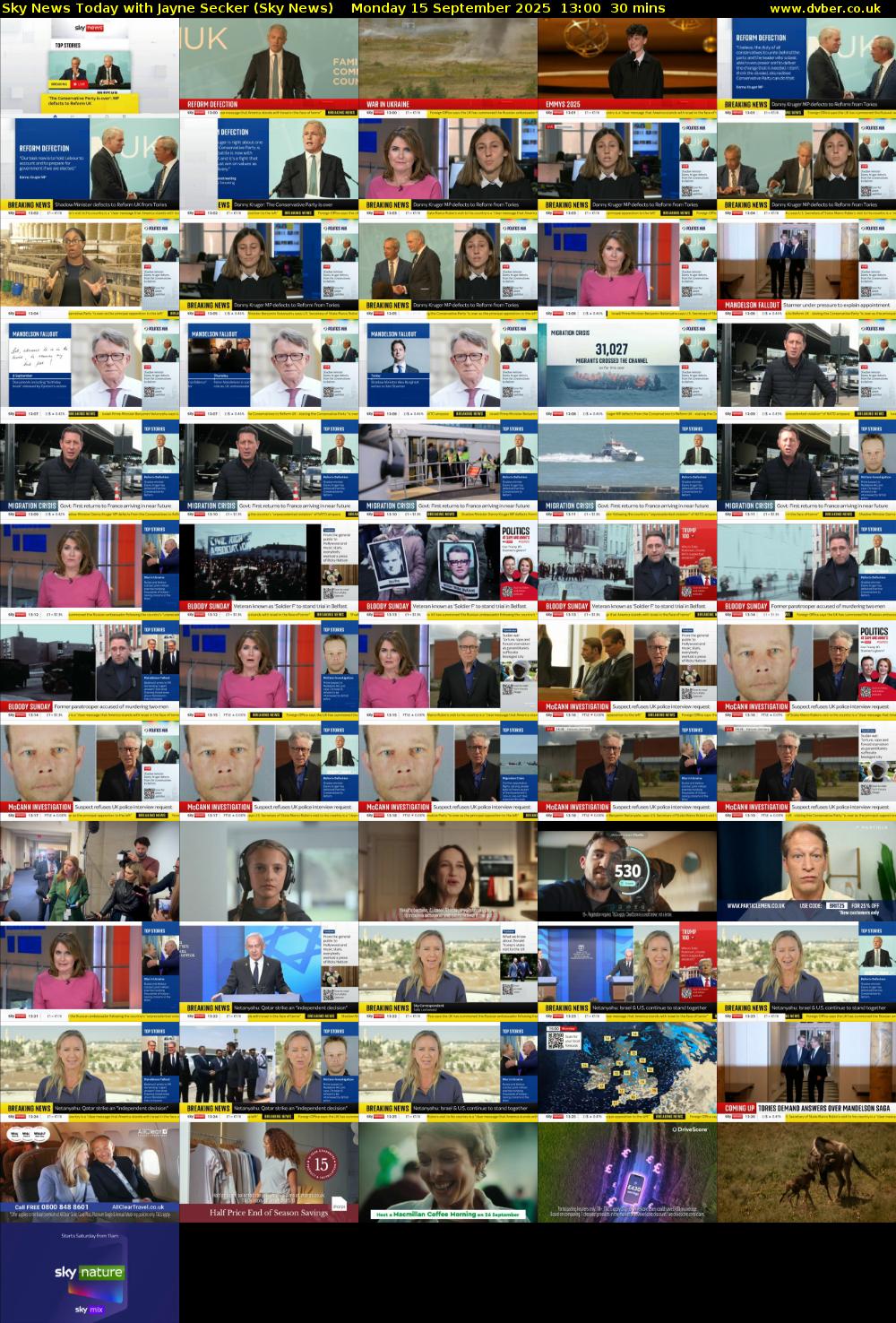 Sky News Today with Jayne Secker (Sky News) Monday 15 September 2025 13:00 - 13:30