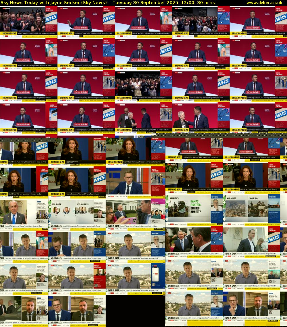 Sky News Today with Jayne Secker (Sky News) Tuesday 30 September 2025 12:00 - 12:30
