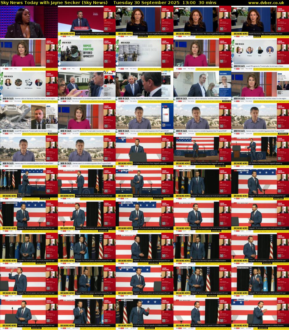 Sky News Today with Jayne Secker (Sky News) Tuesday 30 September 2025 13:00 - 13:30