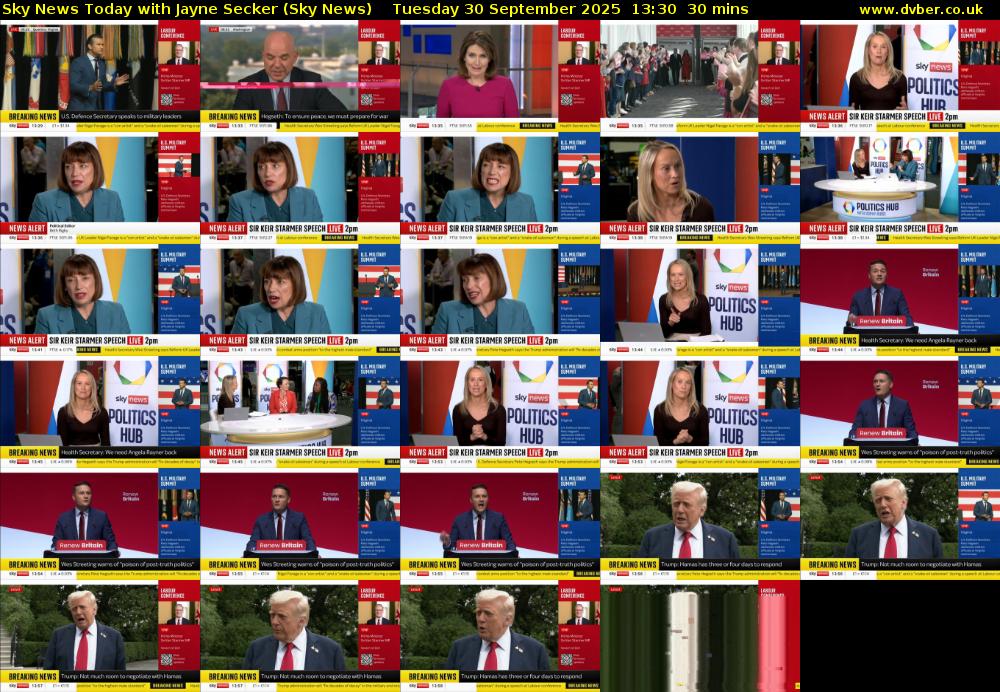Sky News Today with Jayne Secker (Sky News) Tuesday 30 September 2025 13:30 - 14:00