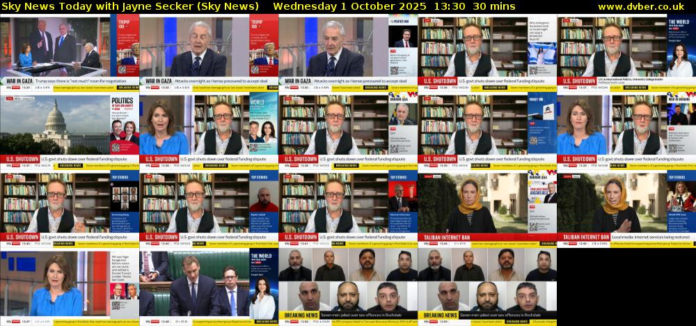 Sky News Today with Jayne Secker (Sky News) Wednesday 1 October 2025 13:30 - 14:00