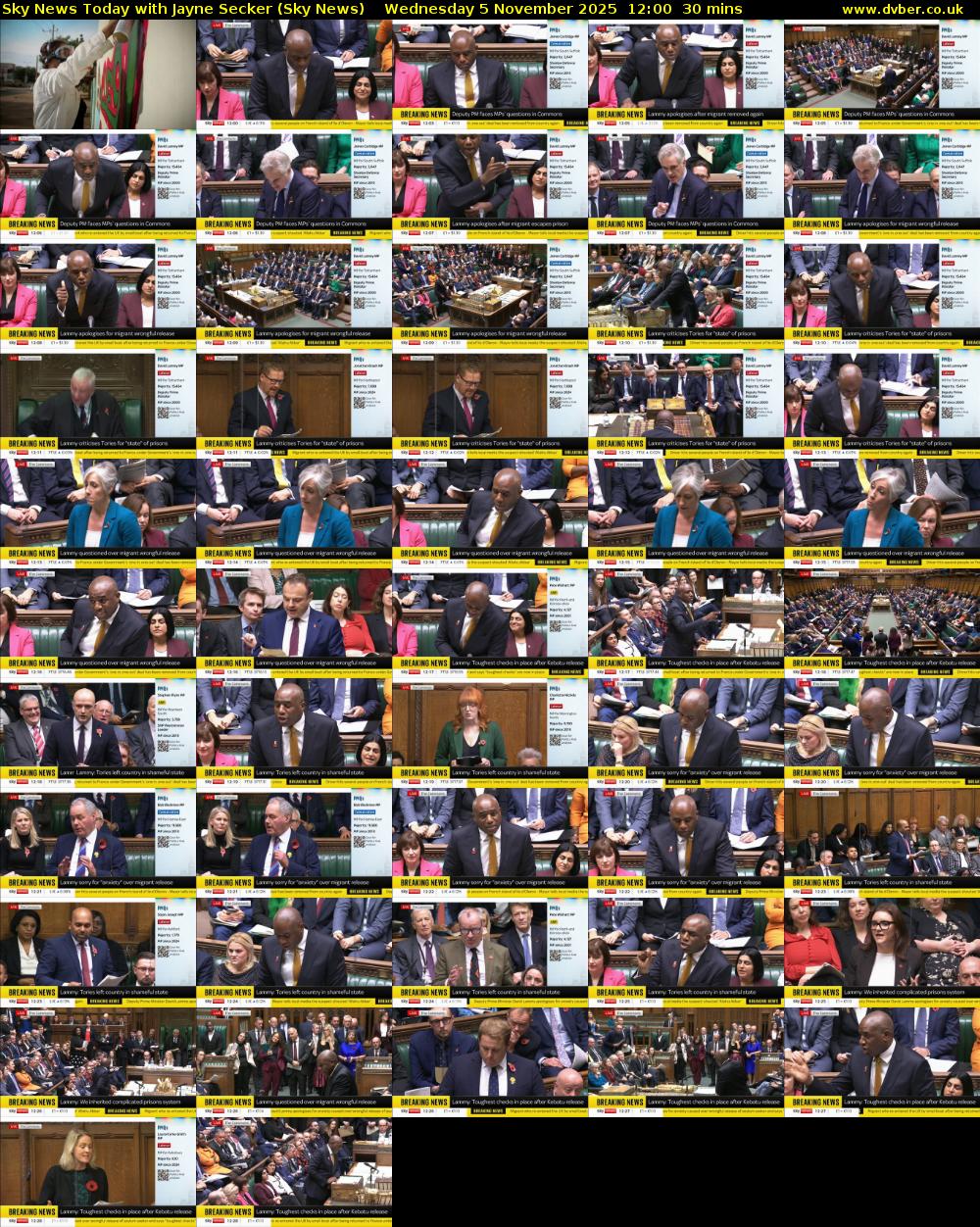 Sky News Today with Jayne Secker (Sky News) Wednesday 5 November 2025 12:00 - 12:30