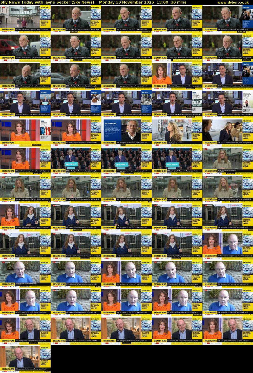 Sky News Today with Jayne Secker (Sky News) Monday 10 November 2025 13:00 - 13:30