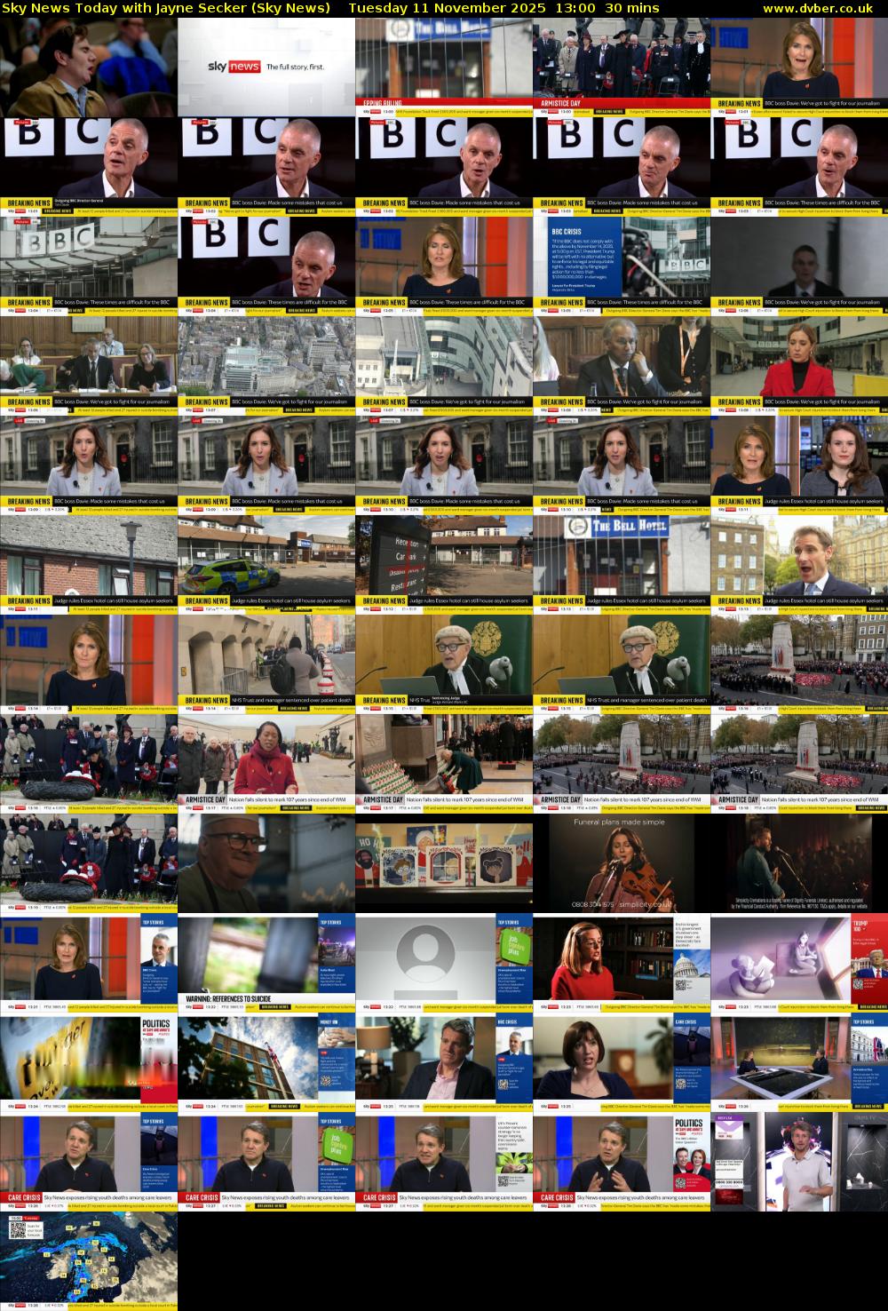 Sky News Today with Jayne Secker (Sky News) Tuesday 11 November 2025 13:00 - 13:30