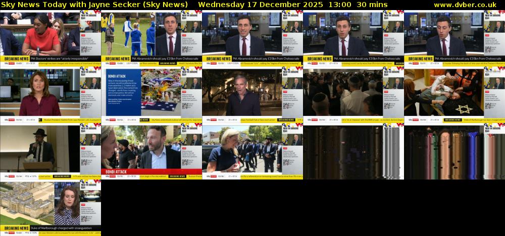 Sky News Today with Jayne Secker (Sky News) Wednesday 17 December 2025 13:00 - 13:30