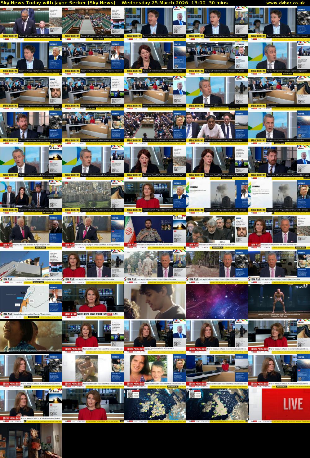 Sky News Today with Jayne Secker (Sky News) Wednesday 25 March 2026 13:00 - 13:30