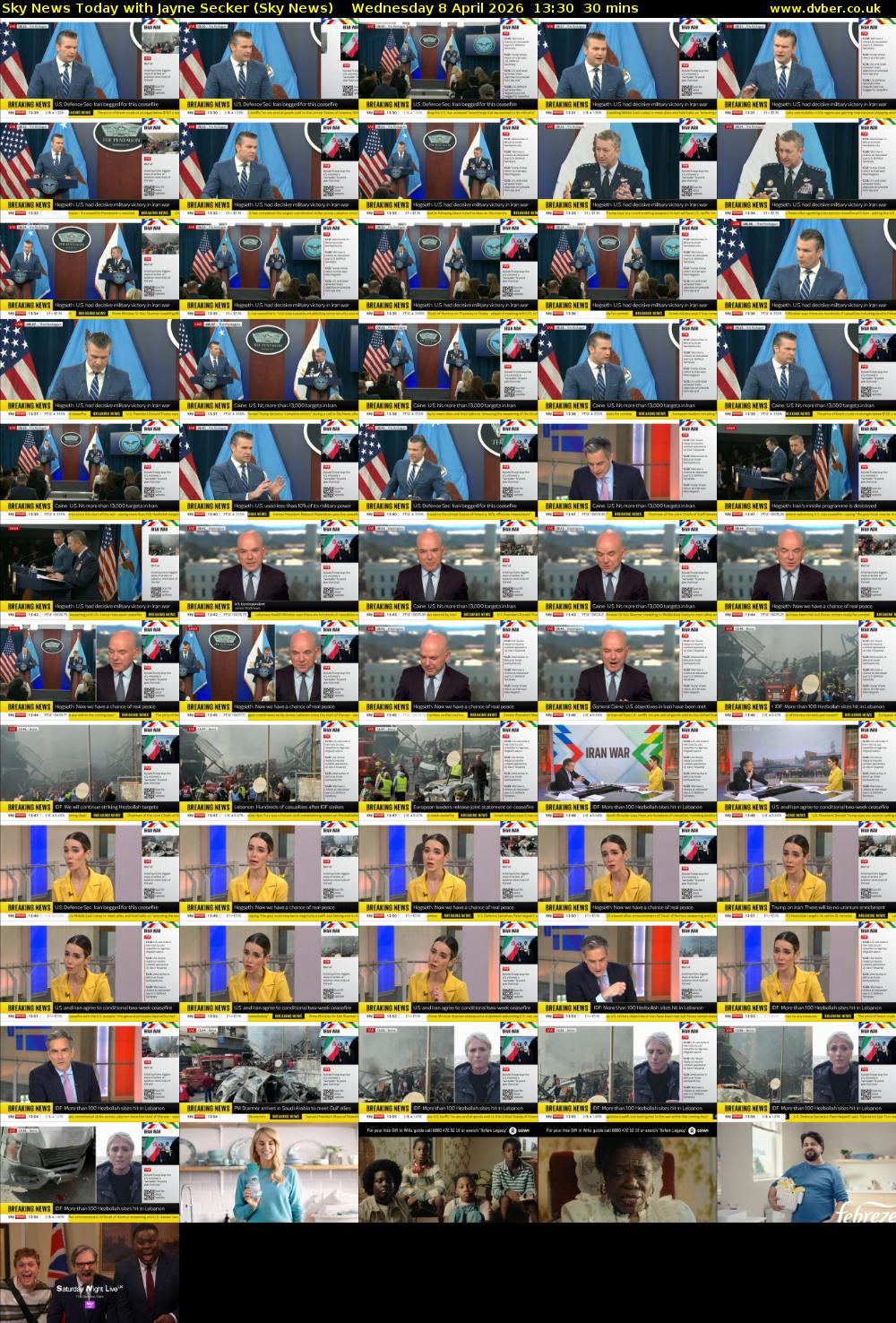 Sky News Today with Jayne Secker (Sky News) Wednesday 8 April 2026 13:30 - 14:00