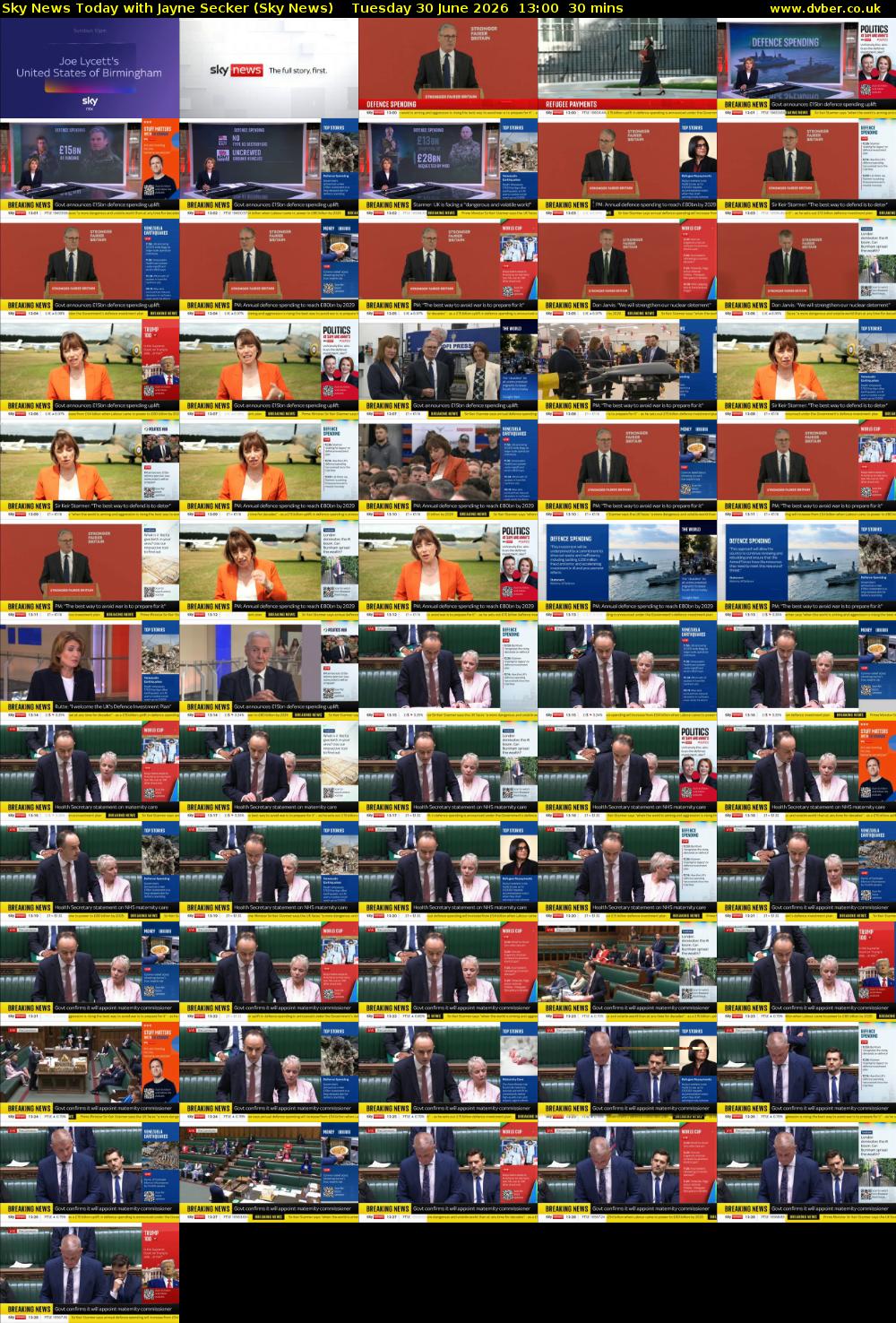 Sky News Today with Jayne Secker (Sky News) Tuesday 30 June 2026 13:00 - 13:30