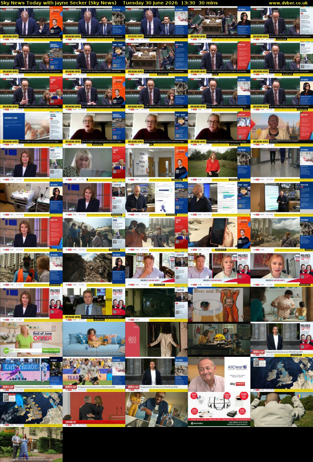 Sky News Today with Jayne Secker (Sky News) Tuesday 30 June 2026 13:30 - 14:00
