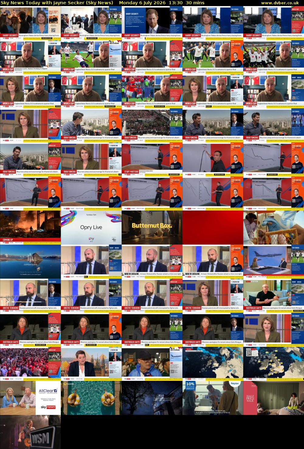 Sky News Today with Jayne Secker (Sky News) Monday 6 July 2026 13:30 - 14:00