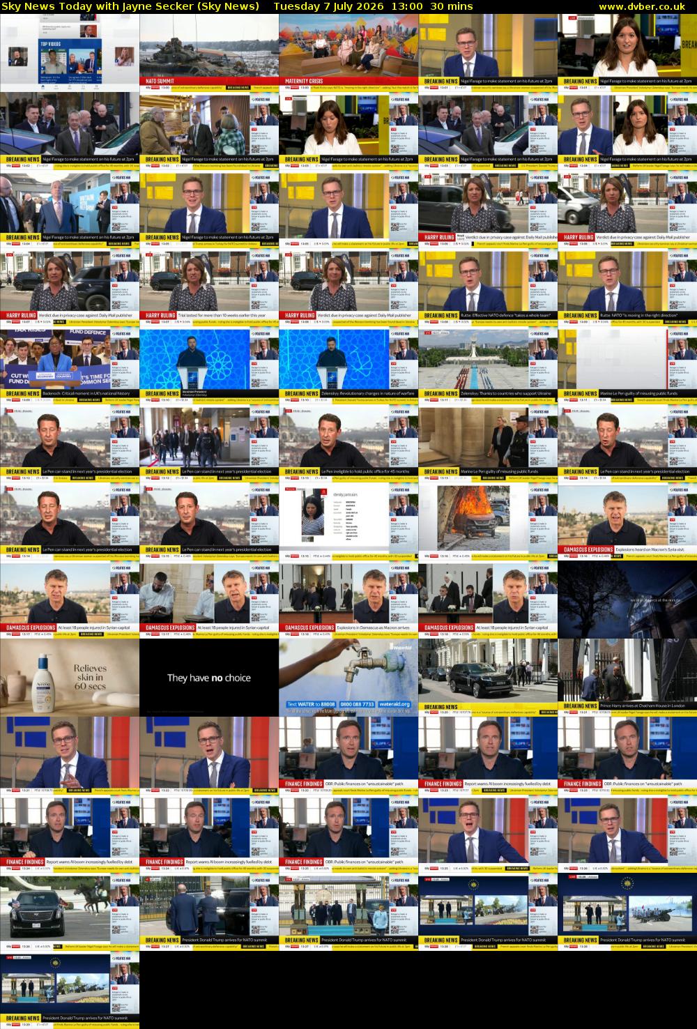 Sky News Today with Jayne Secker (Sky News) Tuesday 7 July 2026 13:00 - 13:30