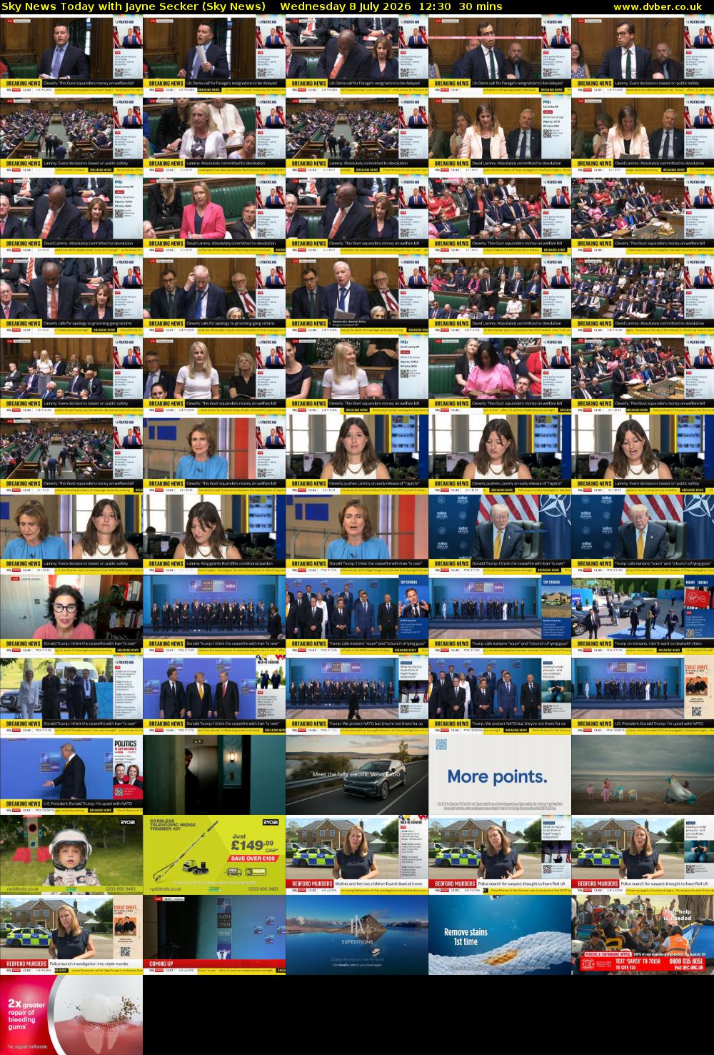 Sky News Today with Jayne Secker (Sky News) Wednesday 8 July 2026 12:30 - 13:00