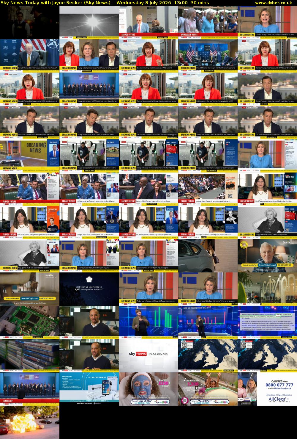 Sky News Today with Jayne Secker (Sky News) Wednesday 8 July 2026 13:00 - 13:30