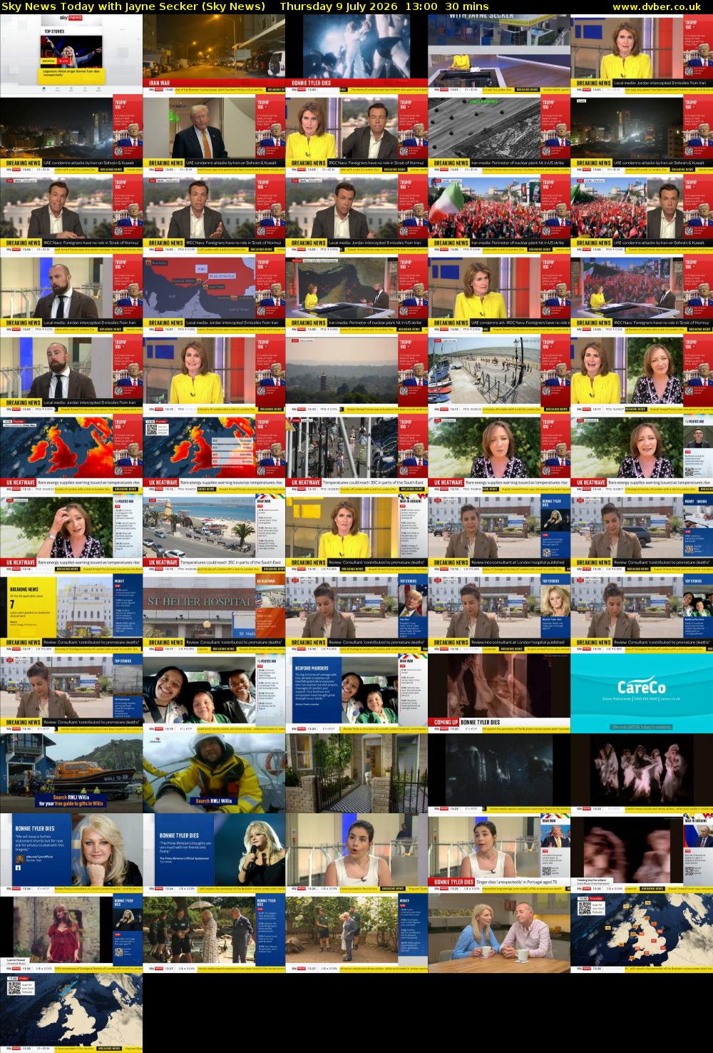 Sky News Today with Jayne Secker (Sky News) Thursday 9 July 2026 13:00 - 13:30