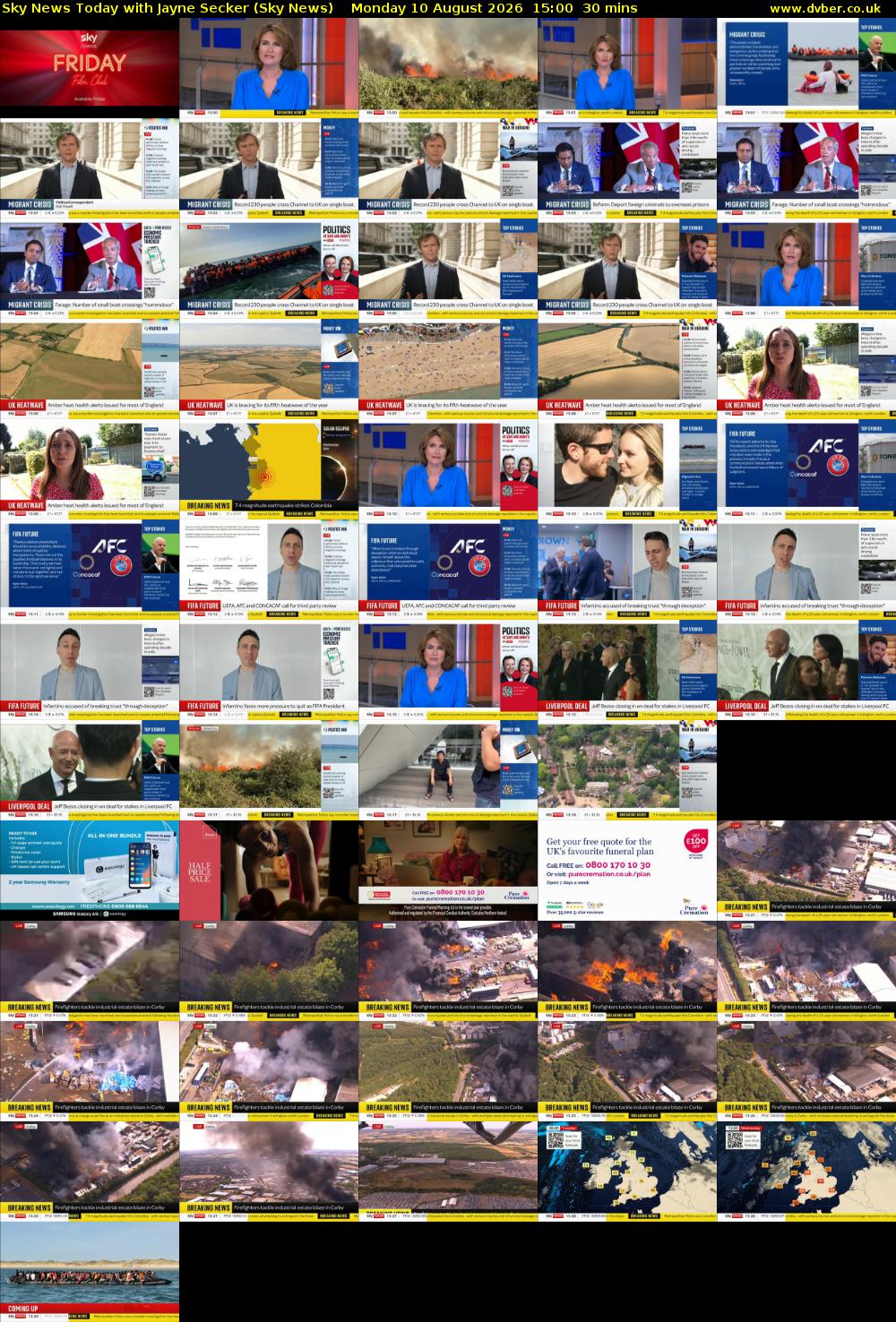 Sky News Today with Jayne Secker (Sky News) Monday 10 August 2026 15:00 - 15:30