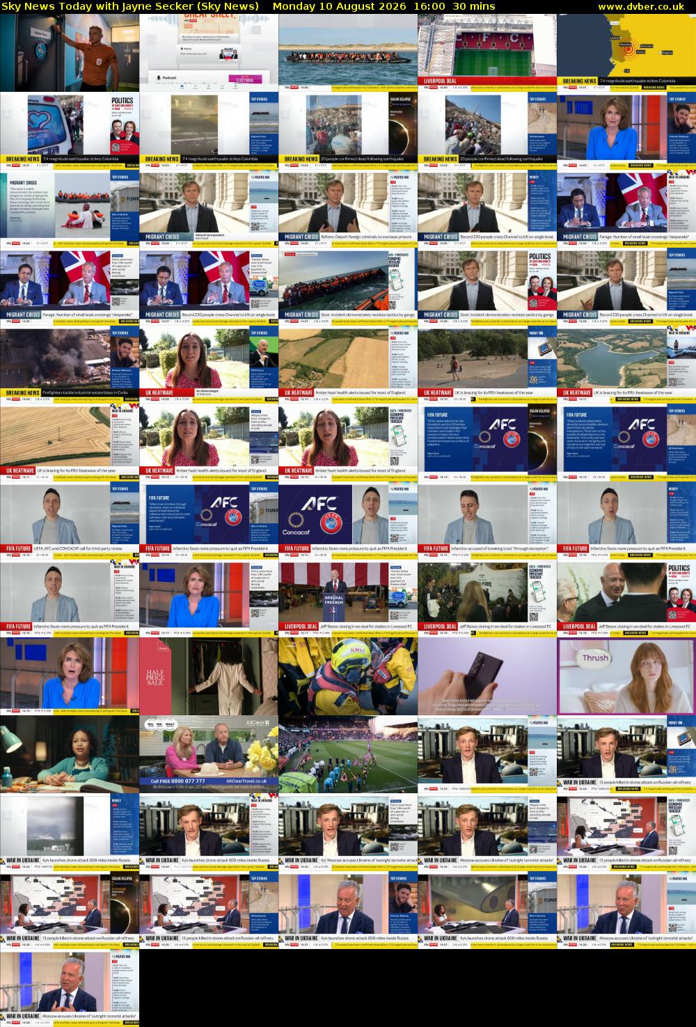 Sky News Today with Jayne Secker (Sky News) Monday 10 August 2026 16:00 - 16:30