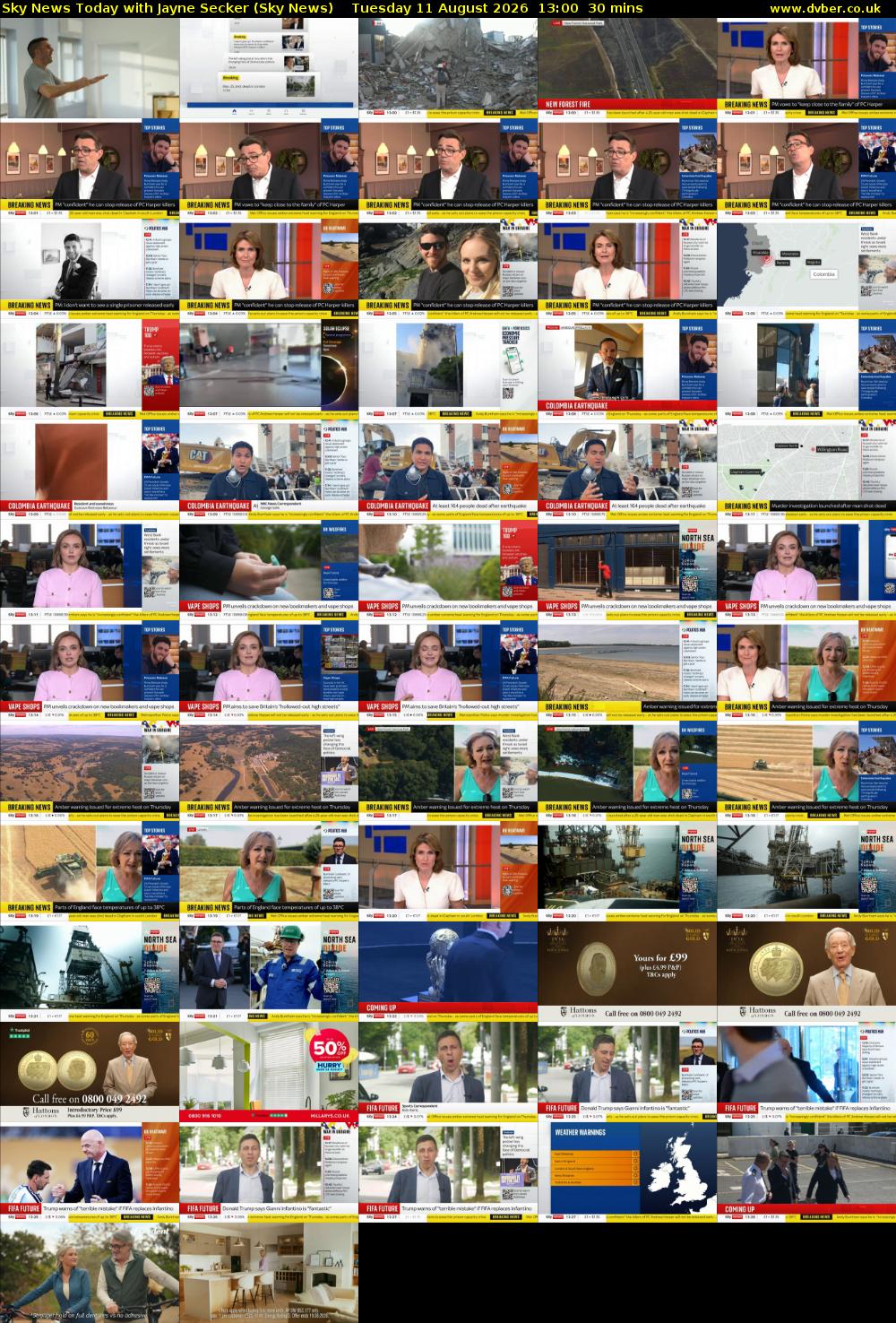 Sky News Today with Jayne Secker (Sky News) Tuesday 11 August 2026 13:00 - 13:30