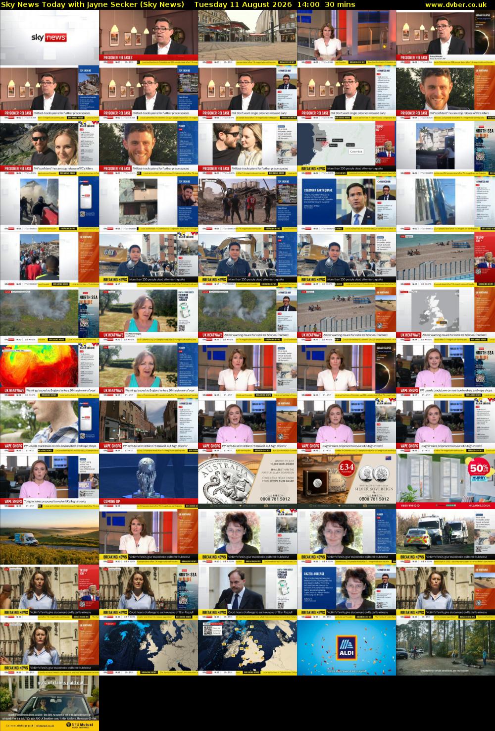 Sky News Today with Jayne Secker (Sky News) Tuesday 11 August 2026 14:00 - 14:30