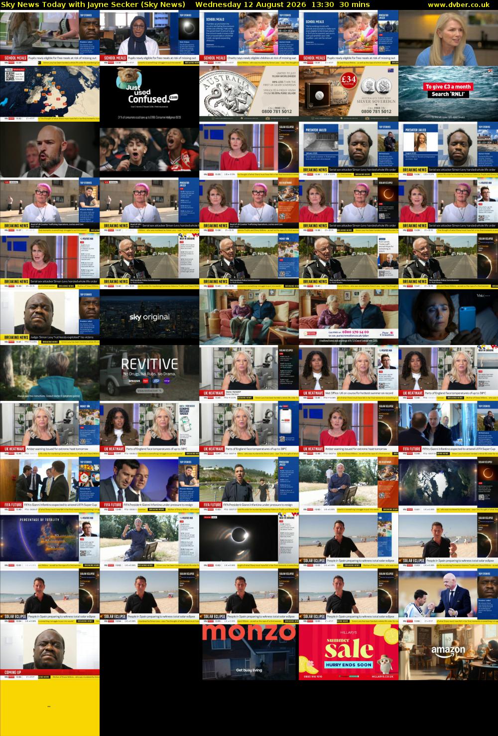 Sky News Today with Jayne Secker (Sky News) Wednesday 12 August 2026 13:30 - 14:00