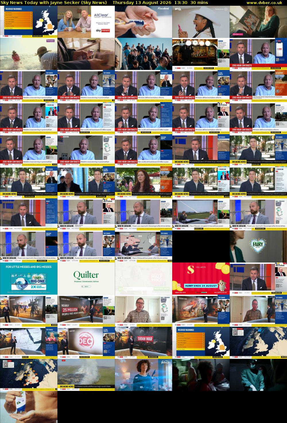 Sky News Today with Jayne Secker (Sky News) Thursday 13 August 2026 13:30 - 14:00