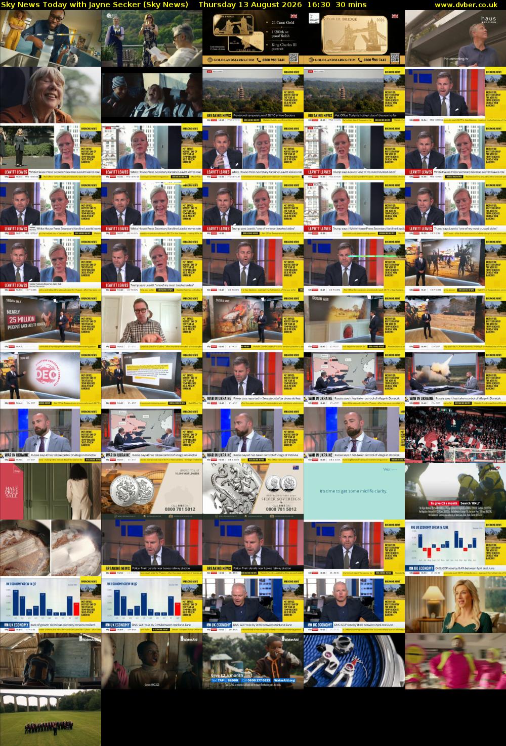 Sky News Today with Jayne Secker (Sky News) Thursday 13 August 2026 16:30 - 17:00