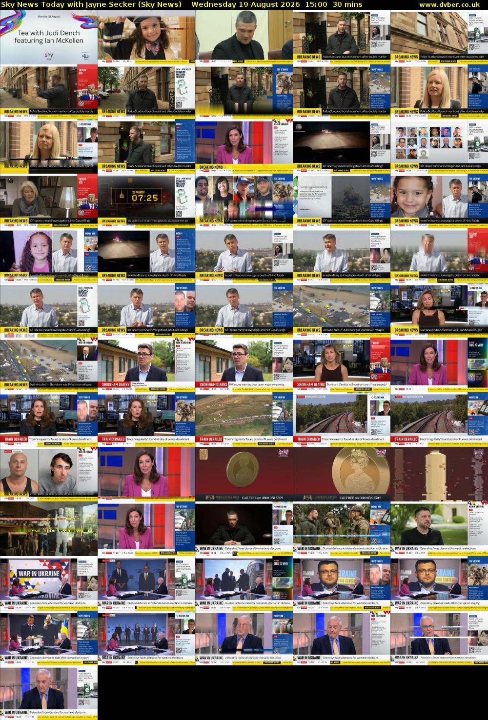 Sky News Today with Jayne Secker (Sky News) Wednesday 19 August 2026 15:00 - 15:30