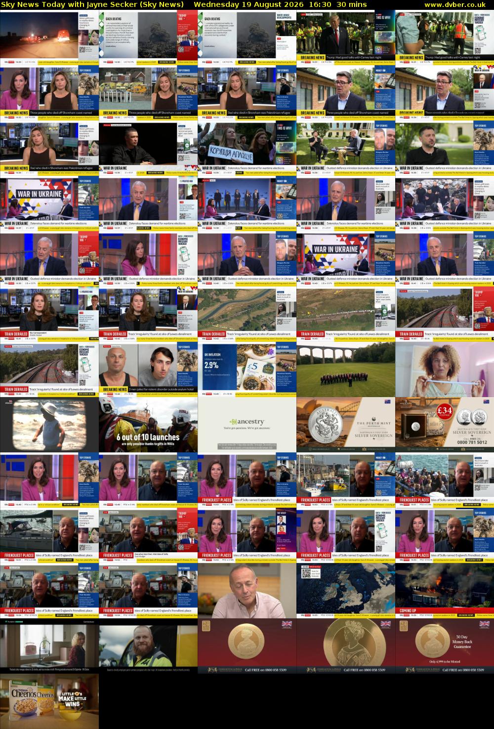 Sky News Today with Jayne Secker (Sky News) Wednesday 19 August 2026 16:30 - 17:00