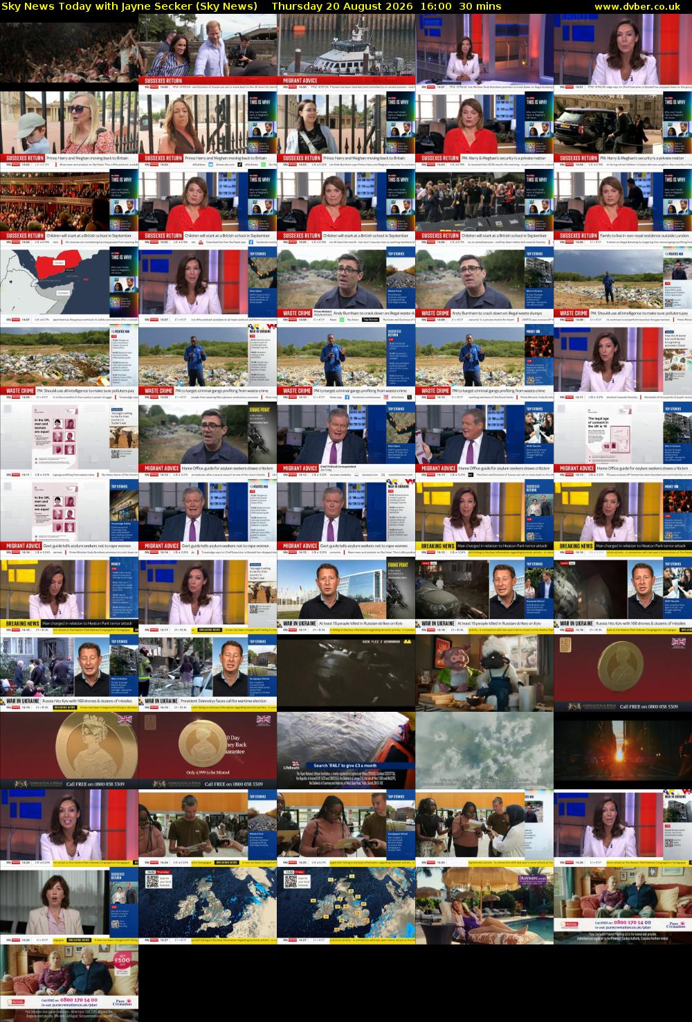 Sky News Today with Jayne Secker (Sky News) Thursday 20 August 2026 16:00 - 16:30