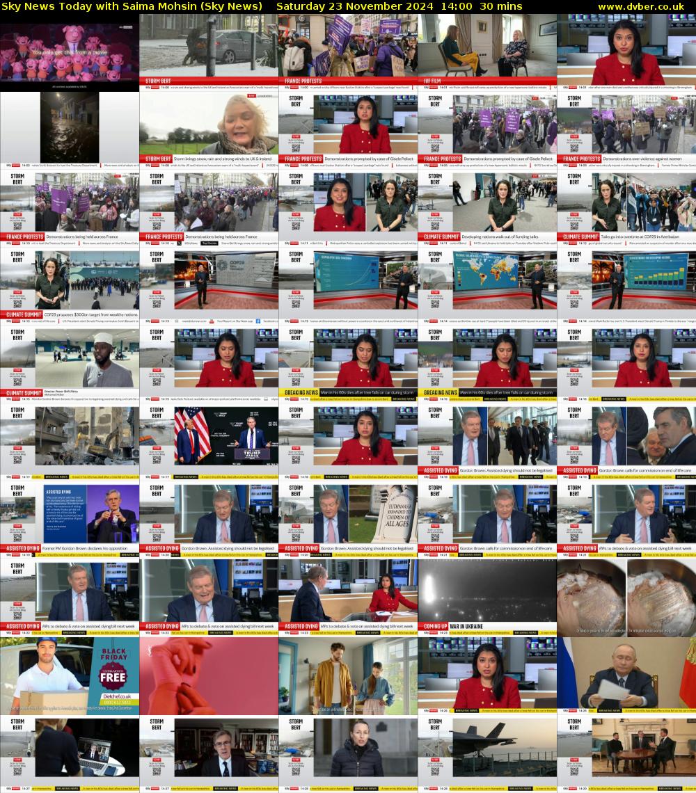 Sky News Today with Saima Mohsin (Sky News) Saturday 23 November 2024 14:00 - 14:30