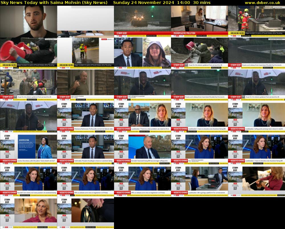 Sky News Today with Saima Mohsin (Sky News) Sunday 24 November 2024 14:00 - 14:30