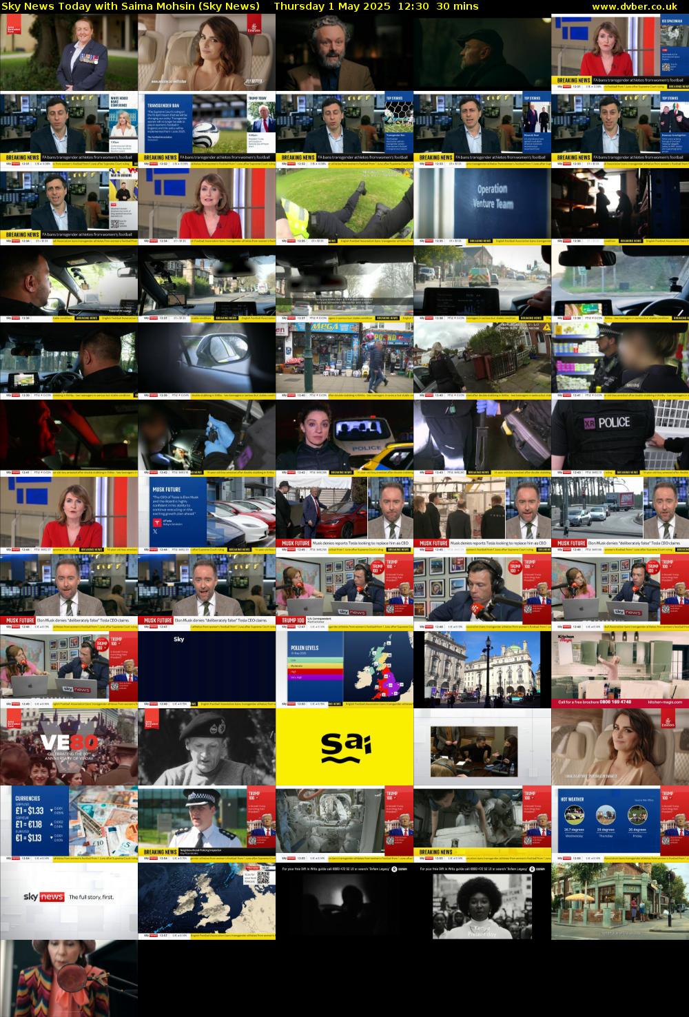 Sky News Today with Saima Mohsin (Sky News) Thursday 1 May 2025 12:30 - 13:00
