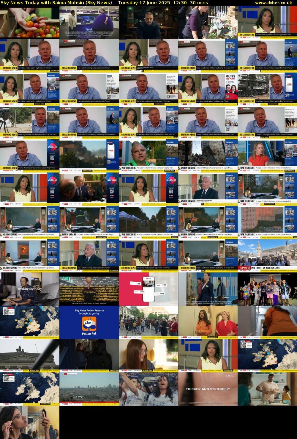 Sky News Today with Saima Mohsin (Sky News) Tuesday 17 June 2025 12:30 - 13:00