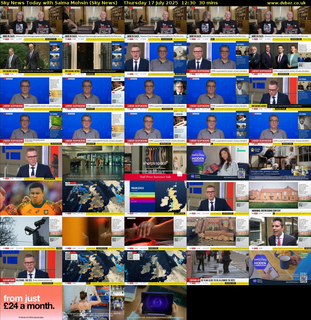 Sky News Today with Saima Mohsin (Sky News) Thursday 17 July 2025 12:30 - 13:00