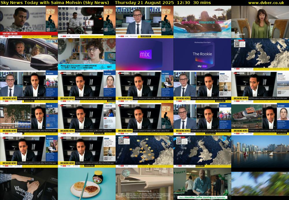 Sky News Today with Saima Mohsin (Sky News) Thursday 21 August 2025 12:30 - 13:00