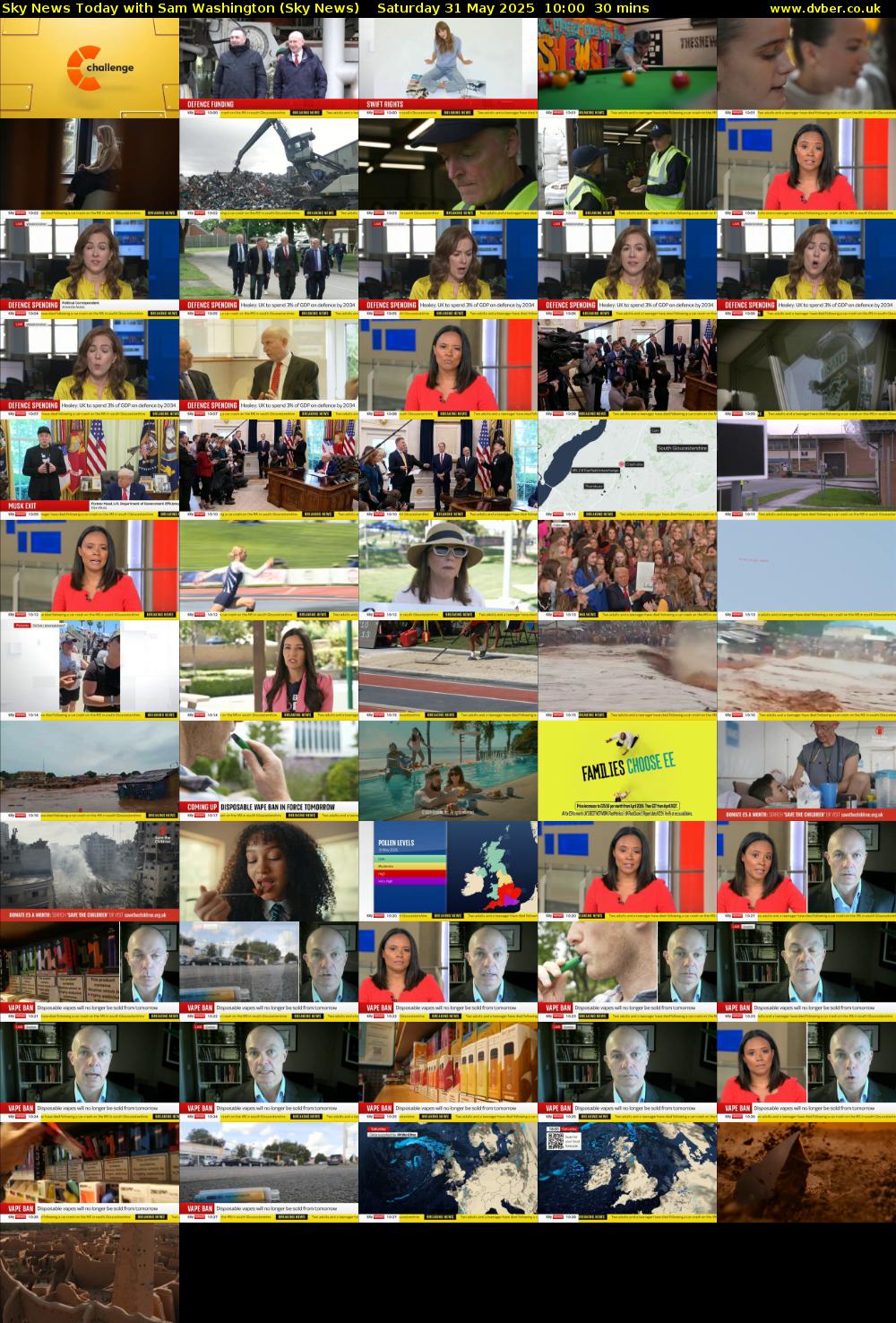 Sky News Today with Sam Washington (Sky News) Saturday 31 May 2025 10:00 - 10:30