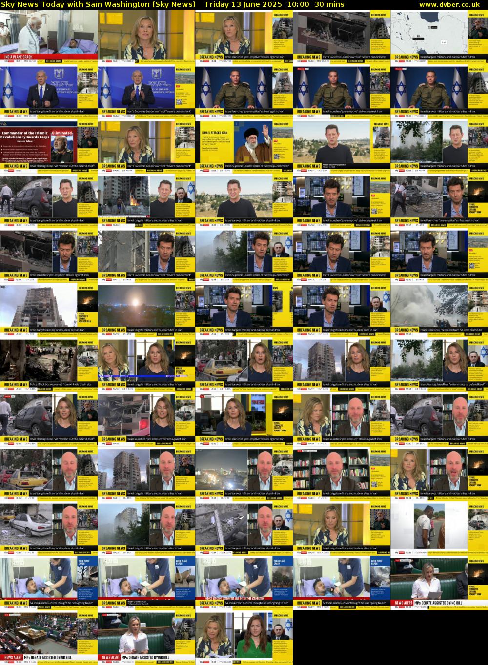 Sky News Today with Sam Washington (Sky News) Friday 13 June 2025 10:00 - 10:30