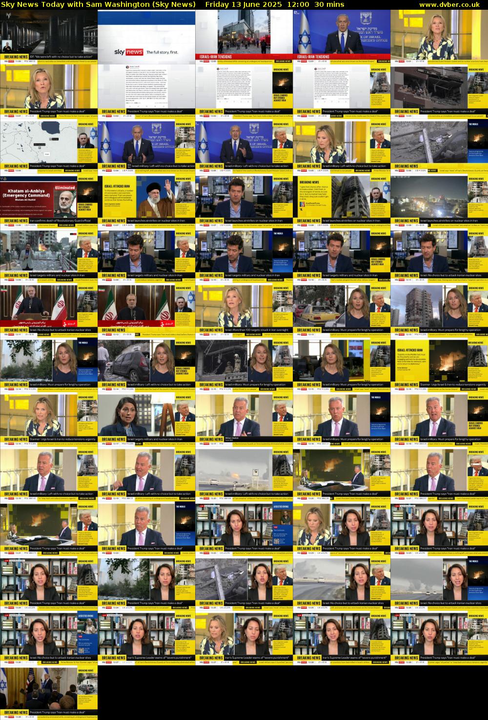 Sky News Today with Sam Washington (Sky News) Friday 13 June 2025 12:00 - 12:30